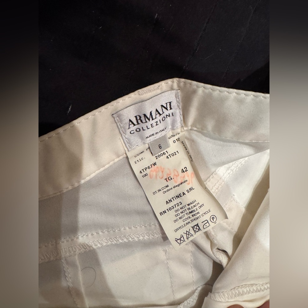 ❤️ NWT ARMANI COLLEZIONI Women’s White Straight-Leg Pants. Size:6 - Picture 6 of 16